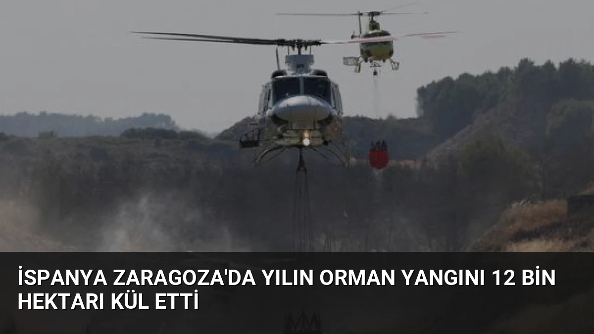 İspanya Zaragoza’da Yılın Orman Yangını 12 Bin Hektarı Kül Etti